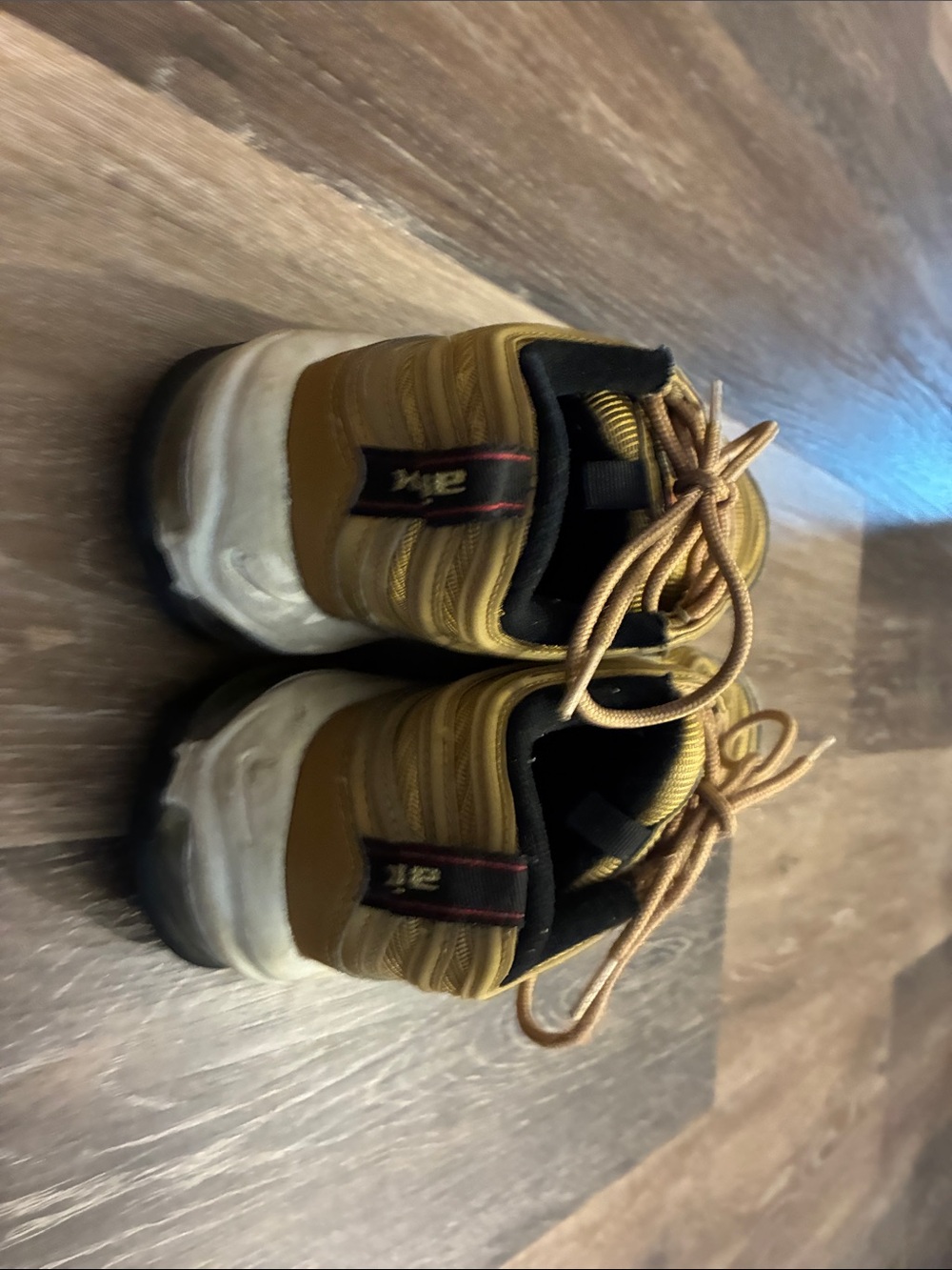 Nike Womens Gold Air Max 97 Casual Sneakers - Picture 4 of 5